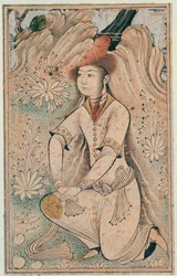 Mädchen mit Pelzmütze, Qazvin-Schule, Safawiden-Dynastie